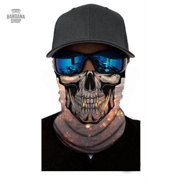 Accessoire bandana élastique avec motif tête de mort