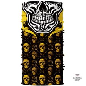Bandana Tête de Mort Doré - Accessoire élastique tendance