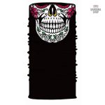 Bandana Tête de Mort Fleurie Élastique
