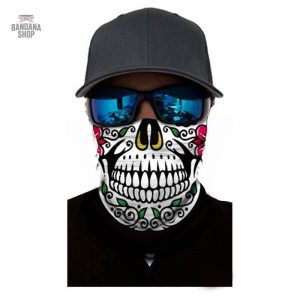 bandana tete de mort fleurie 2