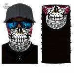 Bandana Élastique à motif Tête de Mort Fleurie