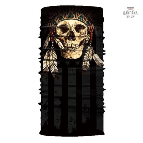 Bandana Tête de Mort Indien élastique