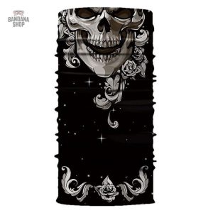 Bandana Tête de Mort Infernale élastique pour un look audacieux