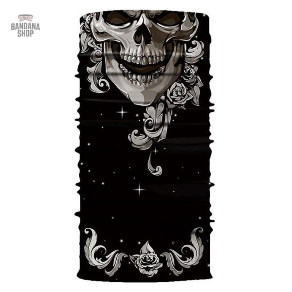 bandana-tete-de-mort-infernal-1-1 Bandana Tête de Mort Infernale élastique pour un look audacieux