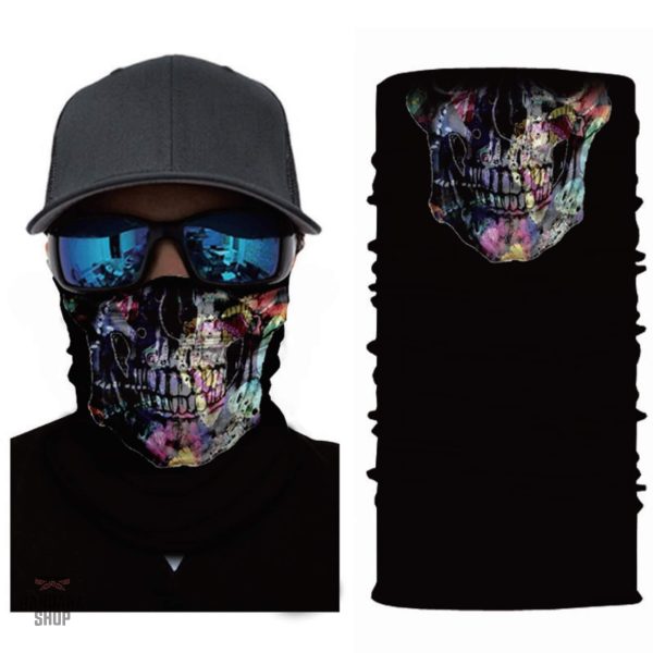 Bandana Élastique avec motif Tête de Mort Mécanique