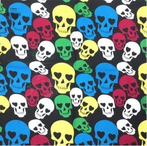 bandana tete de mort multicolore 2