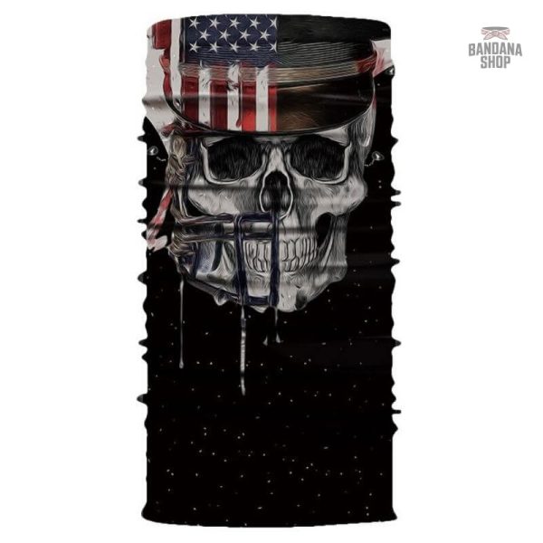 bandana-tete-de-mort-oncle-sam-1 Bandana Oncle Sam Tête de Mort Élastique