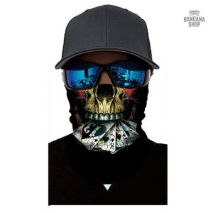 Bandana Poker avec motif tête de mort, style unique et tendance