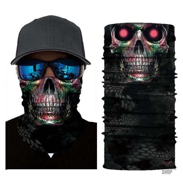 Bandana avec motif tête de mort et regard perçant