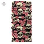 Bandana Tête de Mort Rose Fleurit Élastique