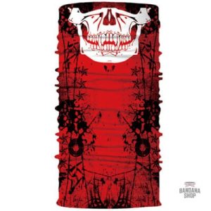 Bandana Tête de Mort Rouge Élastique
