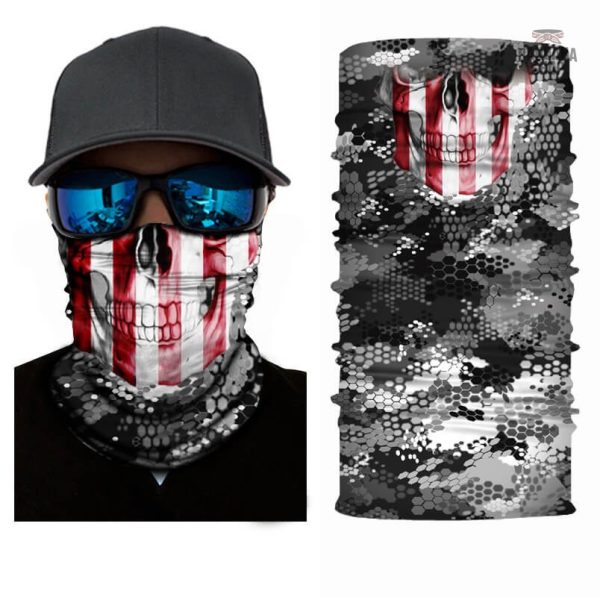 Accessoire mode bandana élastique motif tête de mort