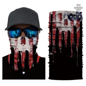 Bandana élastique style américain avec design tête de mort