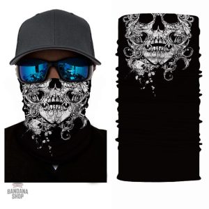 Bandana élastique avec design tête de mort pour un style audacieux
