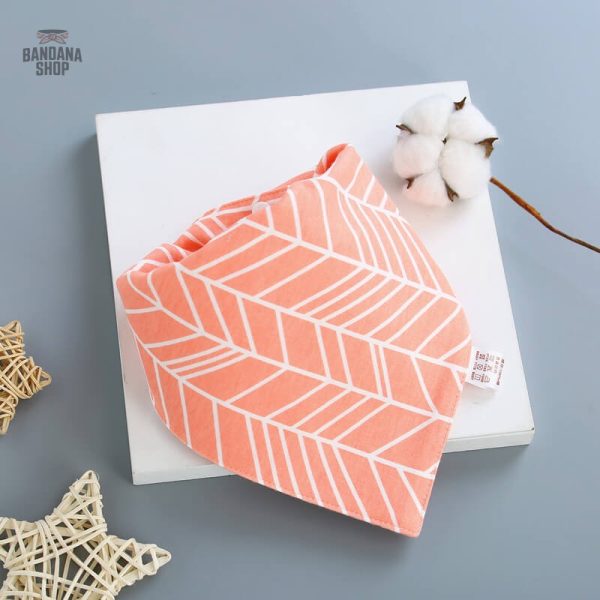 Bavoir Bandana Feuille Rose de
