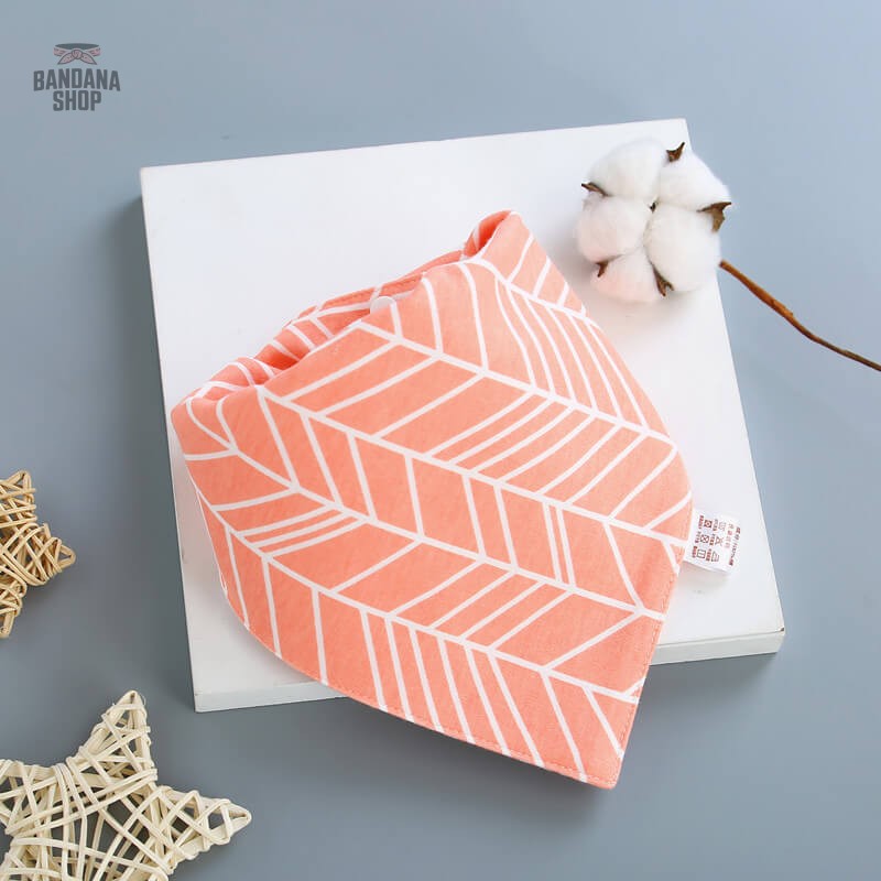 Bavoir Bandana Feuille Rose