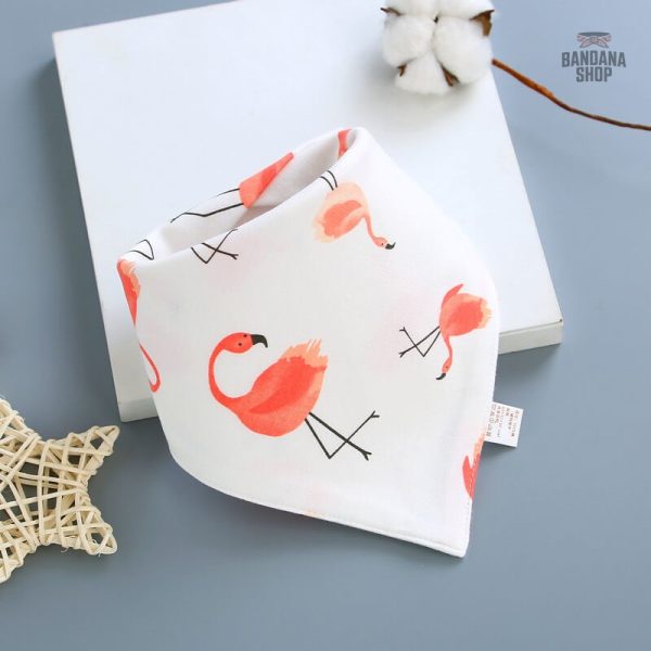 Bavoir bandana flamant rose pour bébé