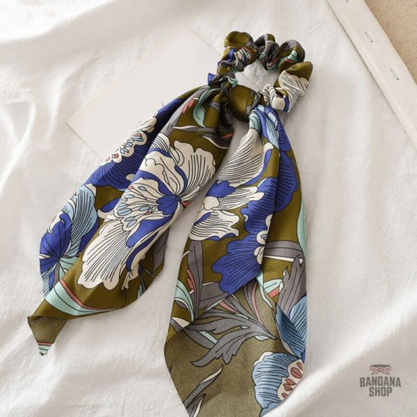 Chouchou foulard fantaisie en tissu coloré