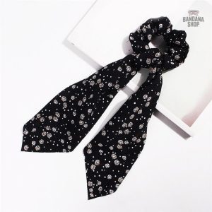 Chouchou foulard noir élégant de