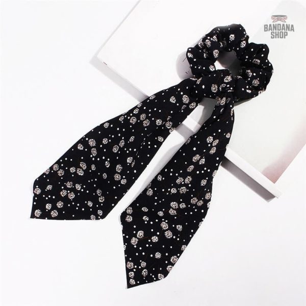 Chouchou foulard noir élégant de