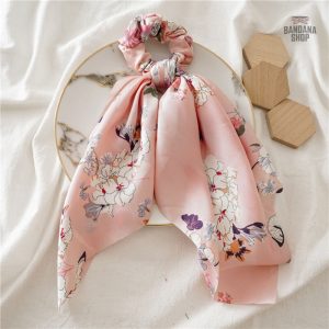 Chouchou foulard rose élégant de