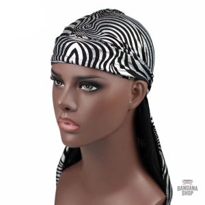 Accessoire de mode durag zébré